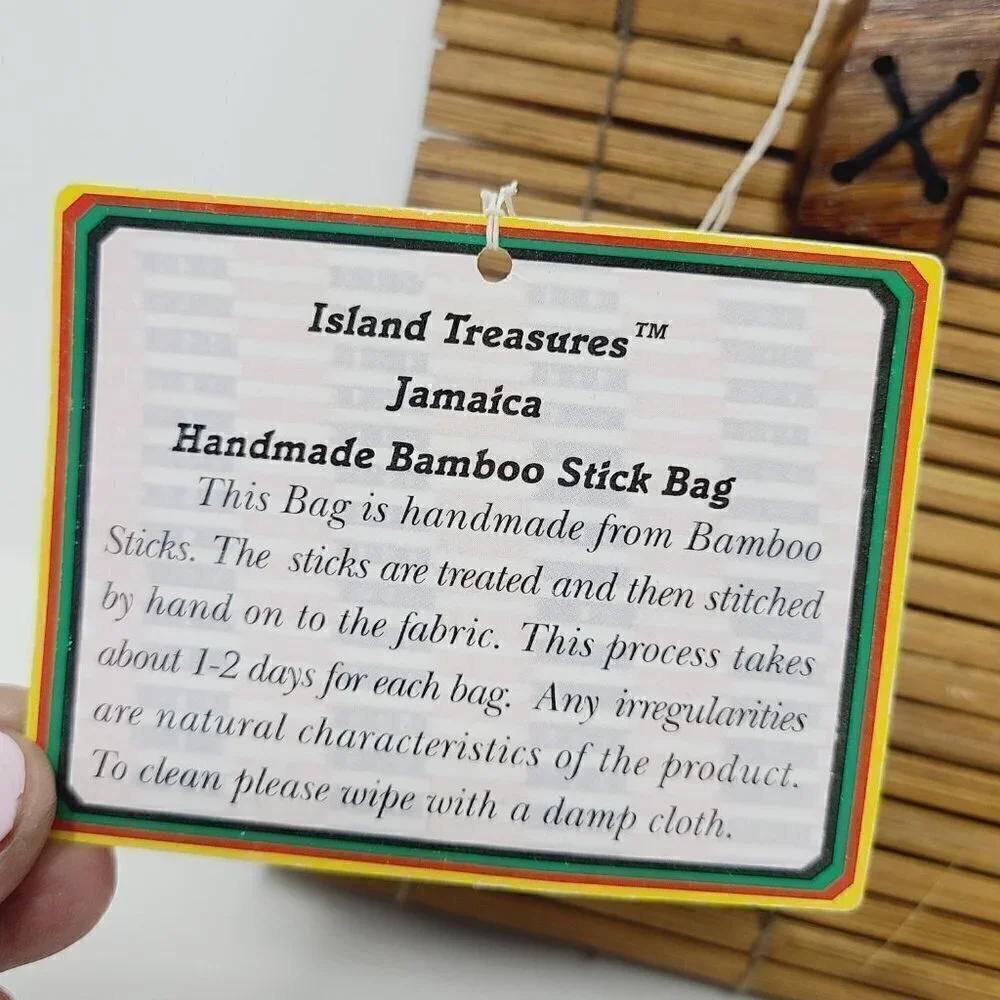 Island Treasures | Jamaica Handmade Bamboo Stick Clutch Bag (One Size)